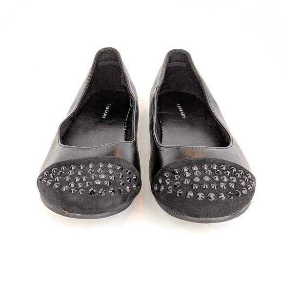 Tahari Lilah Beaded Leather Suede Flats 4 - Picture 3 of 8